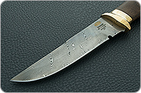 Нож Н8-Спецназ мореный орех, контрастный дамаск, латунь покрытая золотом : фото 3