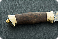 Нож Н8-Спецназ мореный орех, контрастный дамаск, латунь покрытая золотом : фото 5