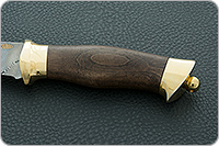 Нож Н8-Спецназ мореный орех, контрастный дамаск, латунь покрытая золотом : фото 6