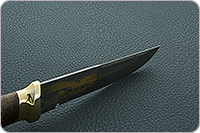 Нож Н8-Спецназ мореный орех, контрастный дамаск, латунь покрытая золотом : фото 9