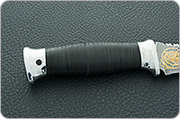 Нож Н69 Морской наборная кожа, контрастный дамаск, алюминий : фото 5